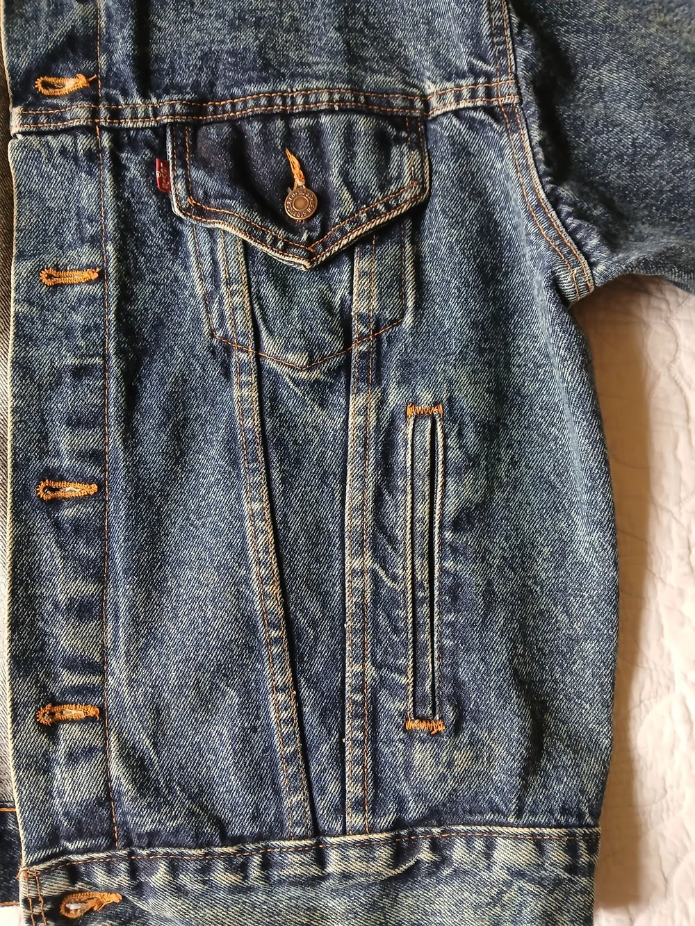 ☆Customized Vintage Levi's Distressed Blue Denim Aerosmith Jacket With Patches♤ - Picture 7 of 8